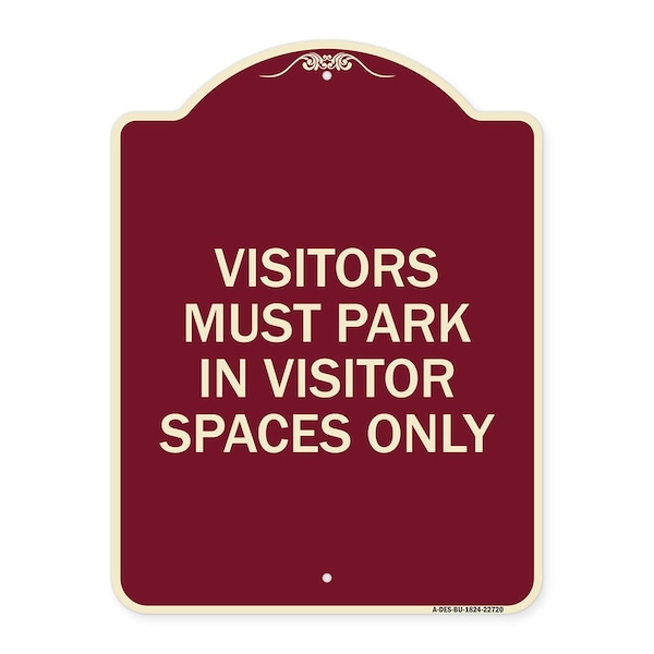 Visitors Parking Visitors Must Park in Visitor Spaces Heavy-Gauge Alum, 24" x 18", BU-1824-22720
